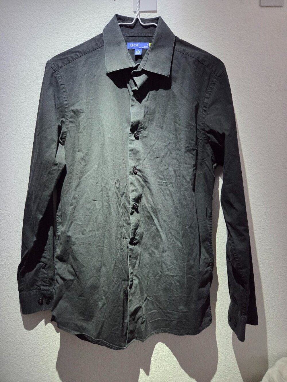 Mens APT 9 S Black dress shirt long sleeve